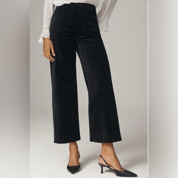 Anthropologie The Colette Cropped Wide-Leg Pants in Velvet Size 31 NWT - Picture 2 of 15
